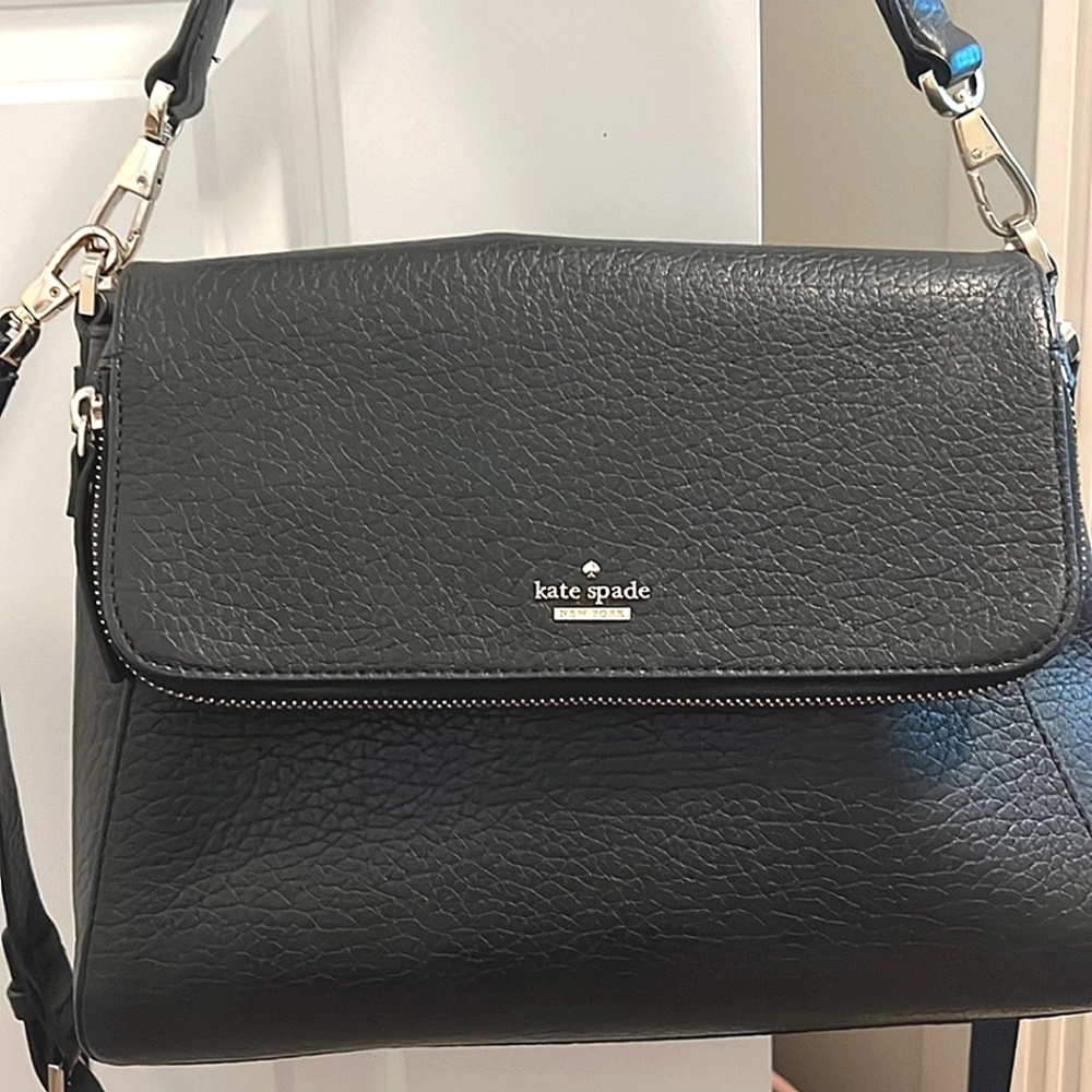 Kate Spade Black Pebbled Leather Shoulder Bag - Picture 2 of 5